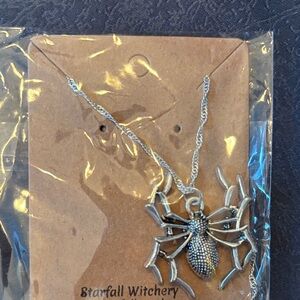 Silver Spider Pendant Necklace